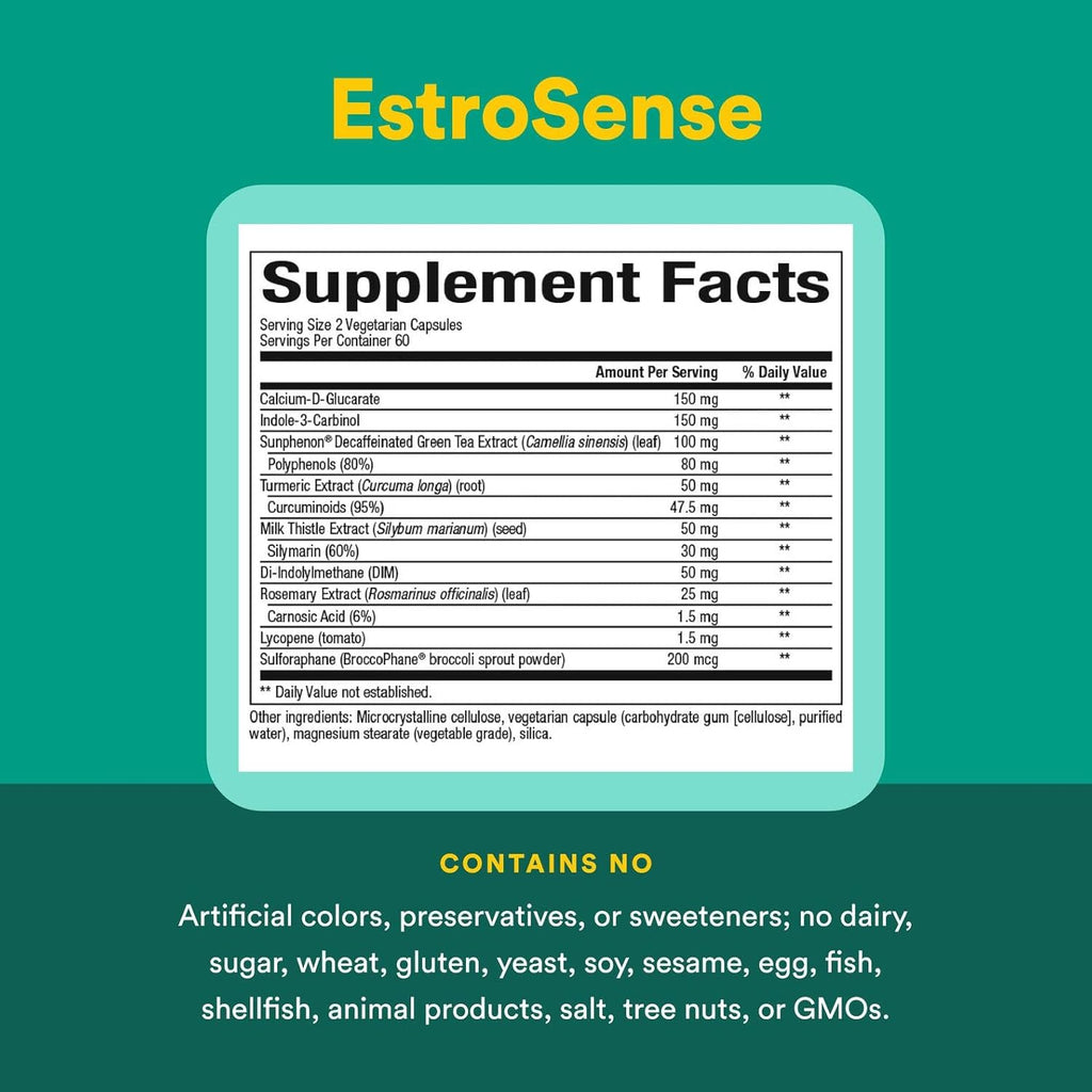 Natural Factors WomenSense EstroSense, Natural Supplement to Support Estrogen and Hormone Balance During PMS or Menopause, Vegan, Non-GMO, 120 Capsules
