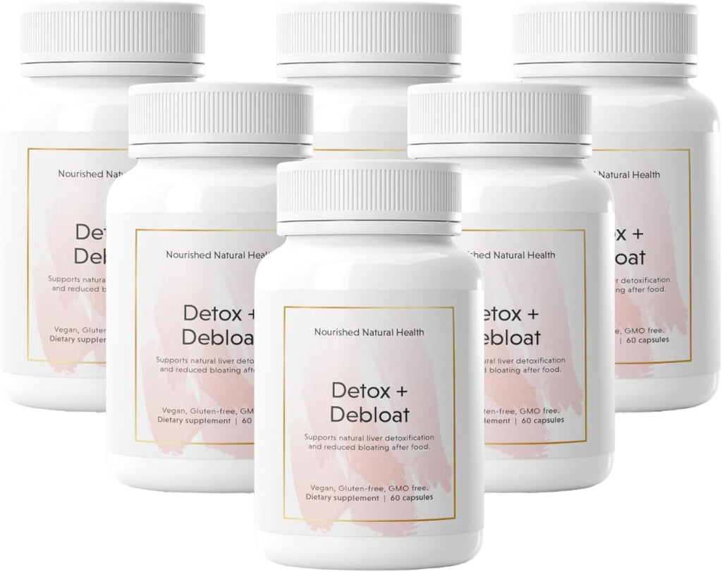 Nourished Natural Health Detox + Debloat - Milk Thistle & Dandelion Root Vegan Supplement for Women - Bloating Relief & Digestion Support - 360 Capsules