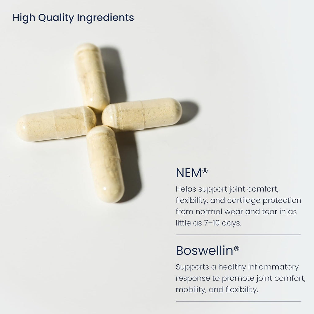 Joint Support Supplement with Natural Eggshell Membrane, Glucosamine Chondroitin, Collagen, Hyaluronic Acid, and Boswellia for Joint Health, Flexibility, and Mobility - 4-Week Supply