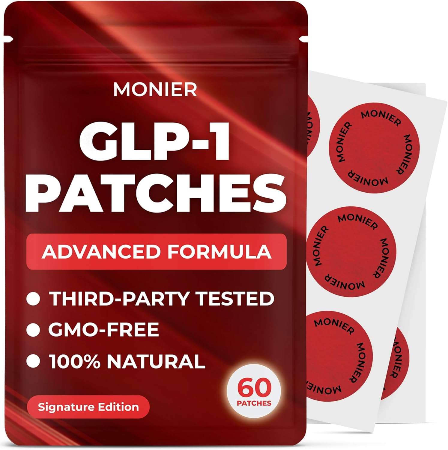 GLP-1 Patches for Women & Men | GLP1 Patch with Berberine, L-Glutamine, Garcinia Cambogia, Resveratrol | 60 Days Supply
