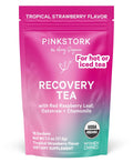 Pink Stork Postpartum Recovery Herbal Tea, Organic Red Raspberry Leaf with Chamomile, Hormone Balance for Women After Labor & Delivery, Strawberry, Postpartum Essentials, Caffeine-Free, 15 Sachets