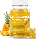 Glucosamine Chondroitin Gummies with MSM & Elderberry Extra Strength 3000MG - Joint Support, Antioxidant Immune Support Supplement for Adults, Men & Women - 90 Pineapple Gummies