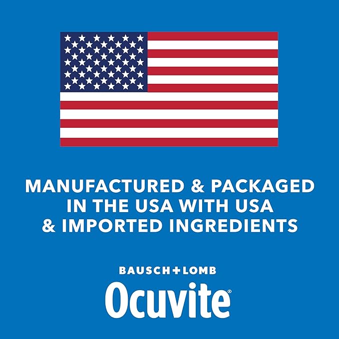Ocuvite Eye Vitamin & Mineral Supplement, Lutein & Antioxidant Vitamins A, C & E, Zinc for Eye Health & Support, Vitamins for Eyes, 60 Tablets