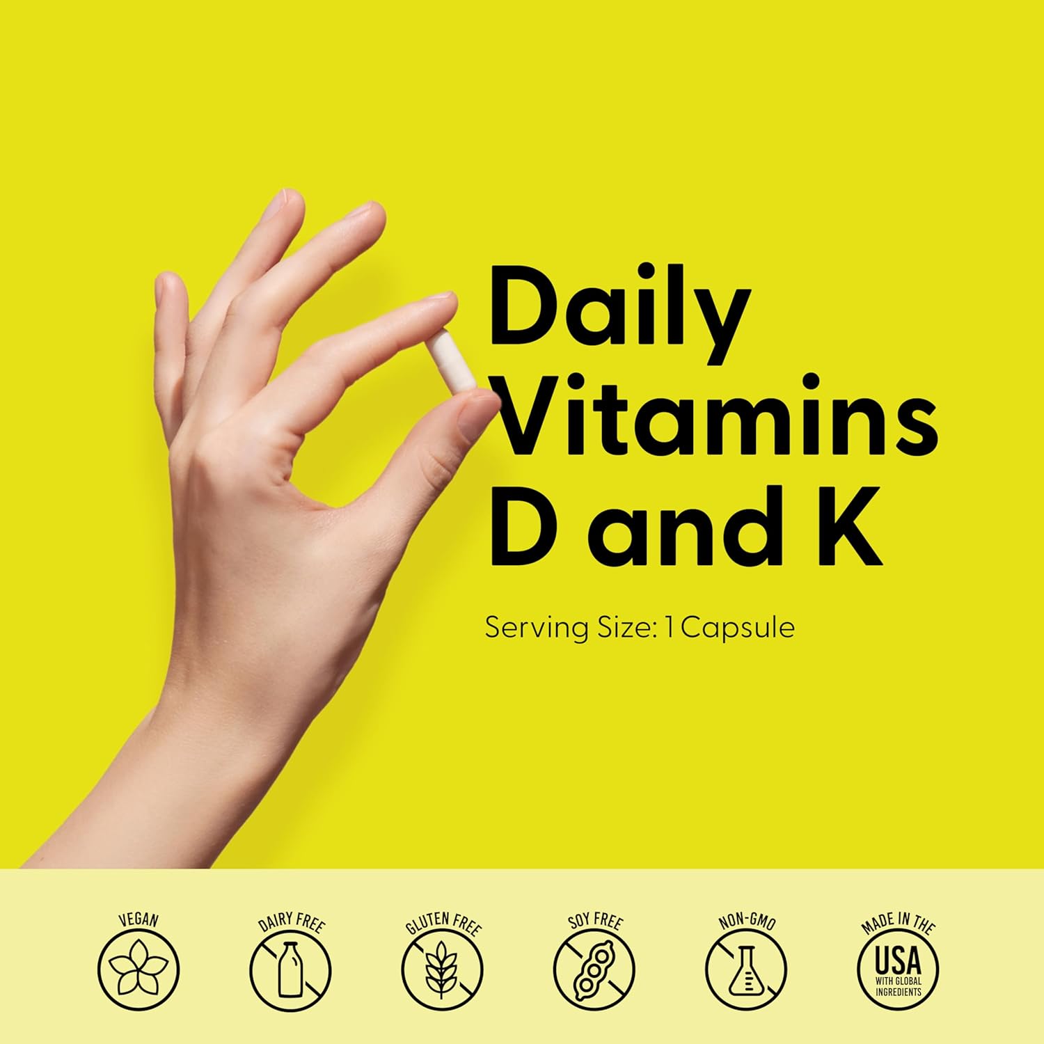 LIVELY VITAMIN CO. Solar Power Vitamin D3 5000 iu - Patented Vitamin K - MK7 - Immune Balance - Brain Function - Mood - Heart - Stress - 60 Count