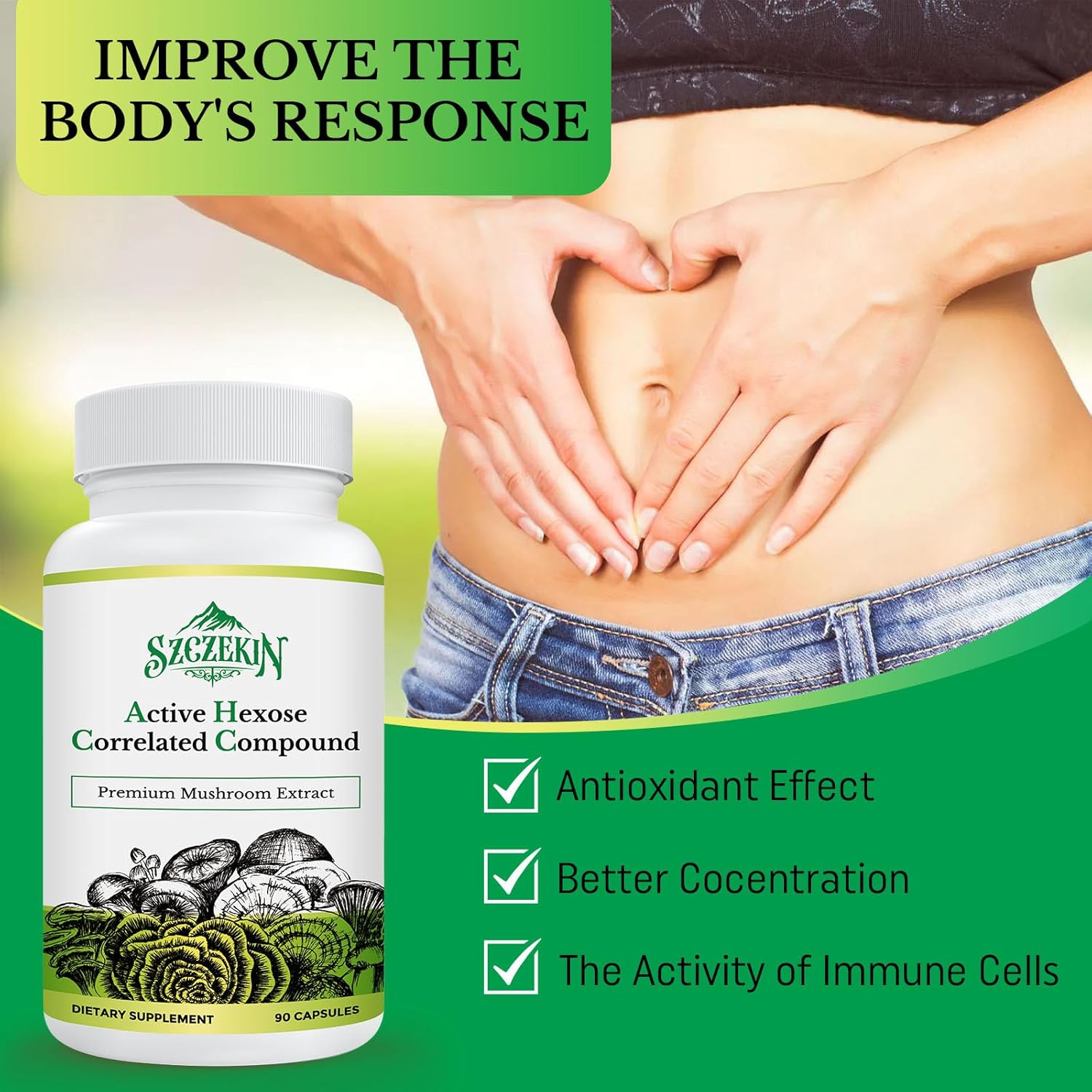 Active Hexose Correlated Compound 1500 mg Supplement, Natural 8 Mushroom Extract Supplement, Immune System, Liver Function, Natural Killer and T Cells Activity, 720 Veggie Capsules