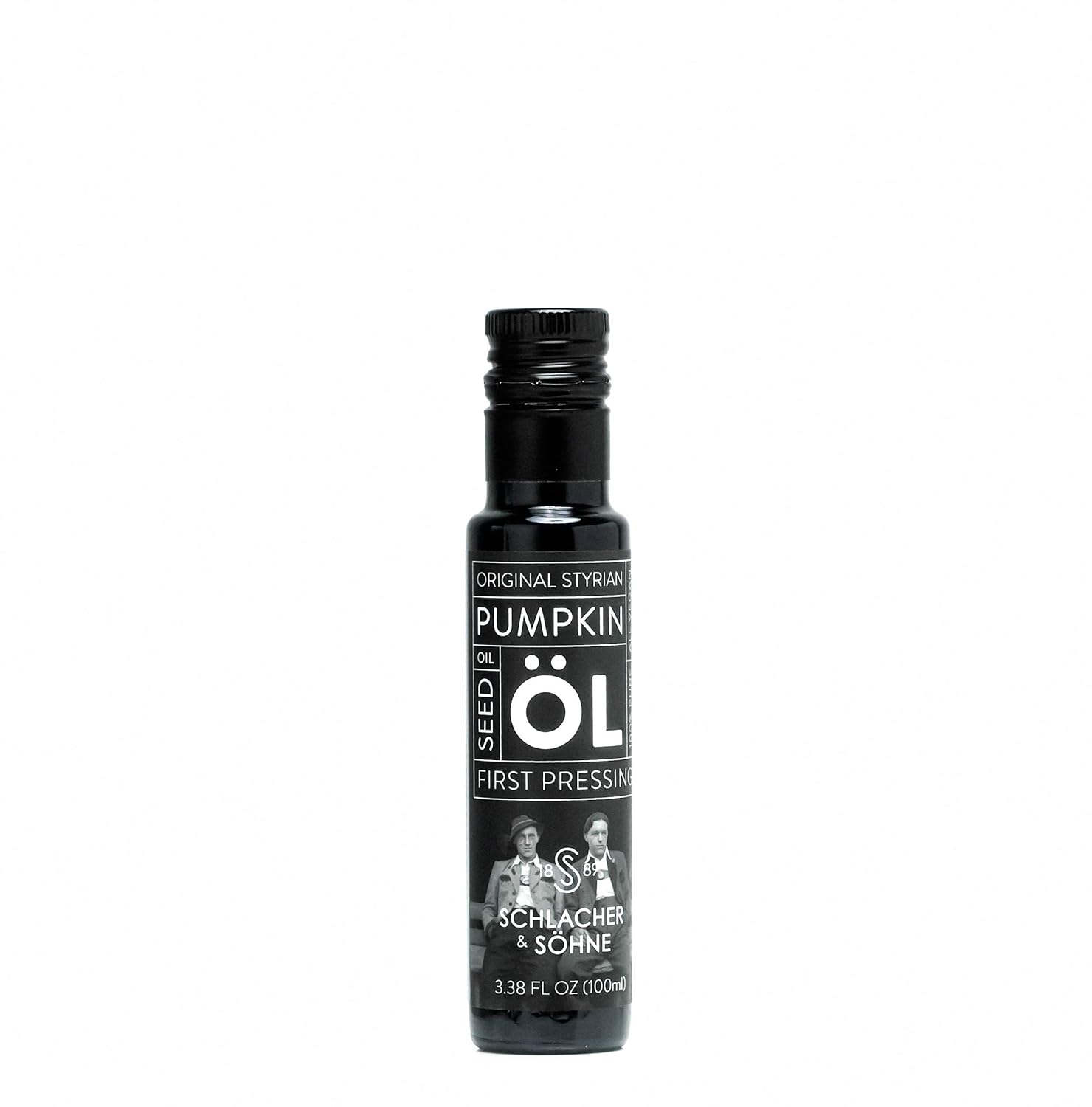Schlacher & Söhne Styrian Pumpkin Seed Oil: 100% Pure, Cold Pressed, Non GMO, Gluten Free, Vegan, May Helps in Hair Growth, Made in Austria (100 ml, 3.3 FL OZ)