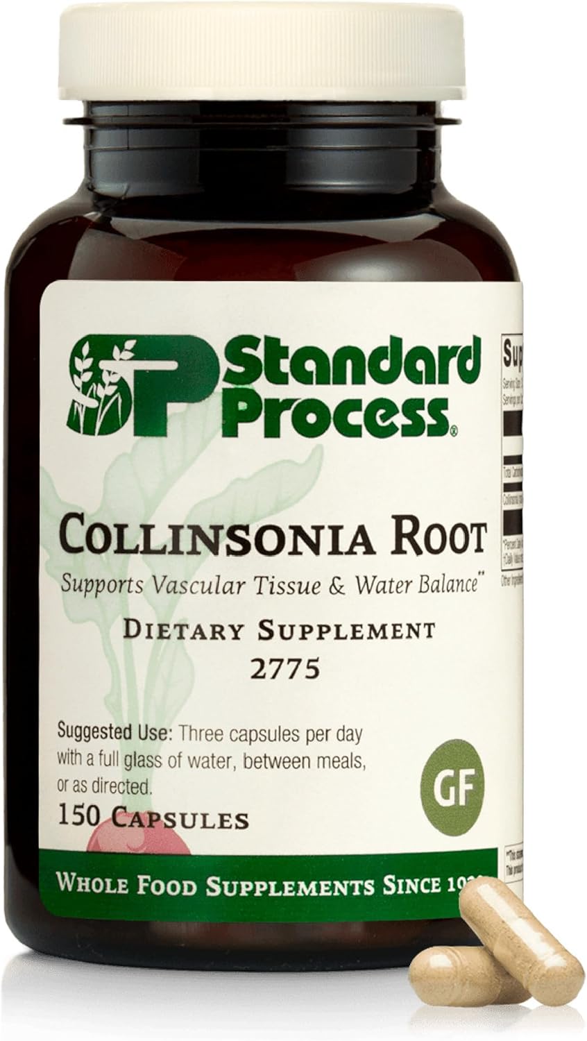 Standard Process Collinsonia Root - Whole Food Vascular Supplement, Digestive Health, Bladder Support, Digestion, and Kidney Support with Collinsonia Root -150 Capsules