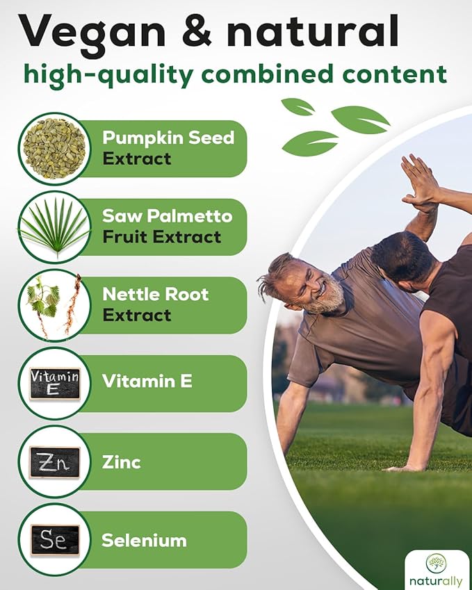 Prostate Health Supplements for Men [120 Capsules] with Saw Palmetto Extract, Pumpkin Seed, stinging Nettle Root, zinc, Selenium, Vitamin E – Urinary Flow & Prostate Support