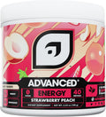 Advanced Energy - Energy Boosting Formula with Electrolytes for Hydration - L-Theanine to Combat Jitters - Sugar Free & Keto Friendly - No Maltodextrin (40 Servings) (Strawberry Peach)