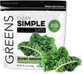 Clean Simple Eats Super Greens Powder, Naturally Flavored Greens Powder with Chlorella, Spirulina, Superfoods & Prebiotic Fiber, No Artificial Ingredients, Gluten Free, Classic Greens Flavor, 30 Srvgs