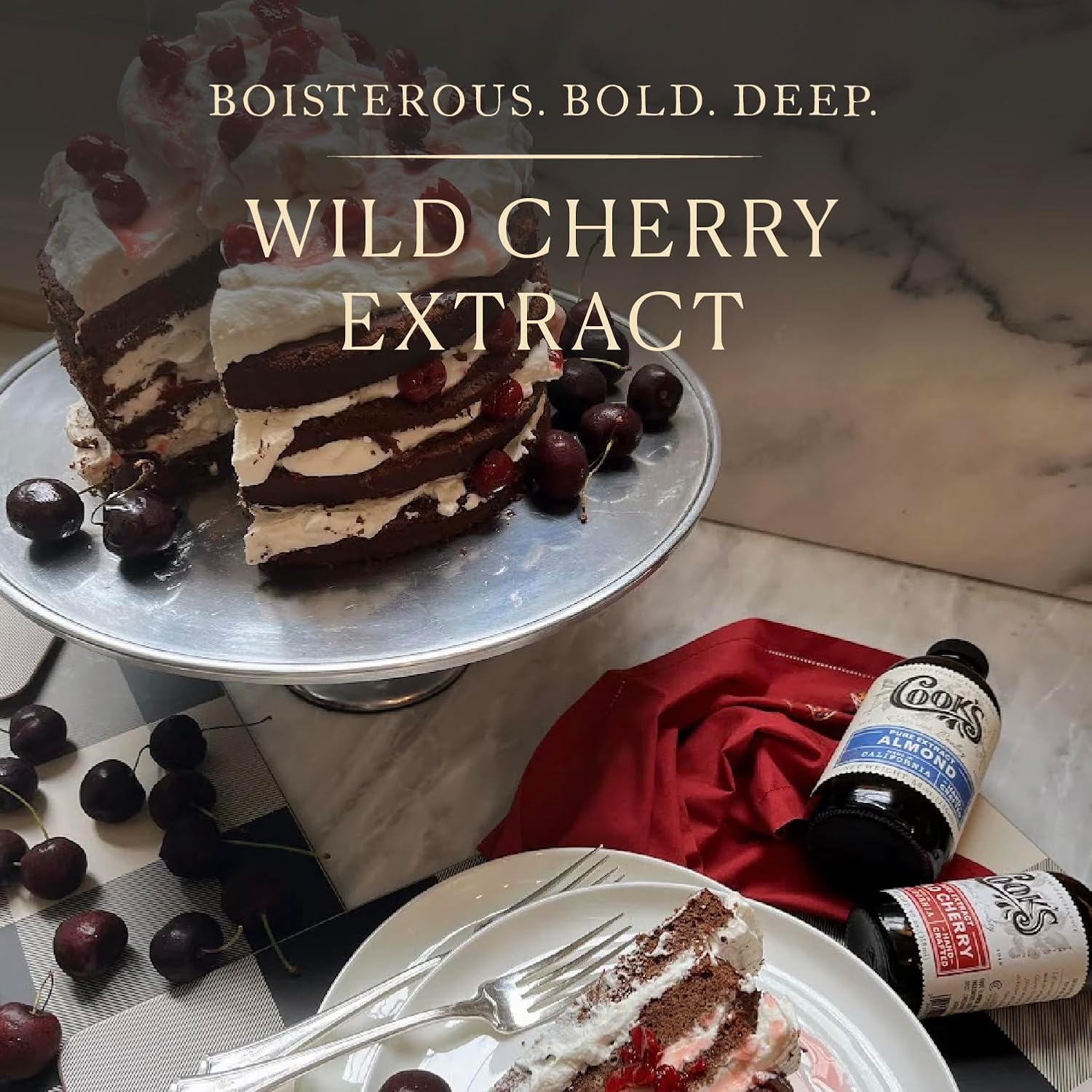 Cook's, Wild Cherry Extract for Baking, Preserves, Syrup, Cookies, Cakes, 16 oz
