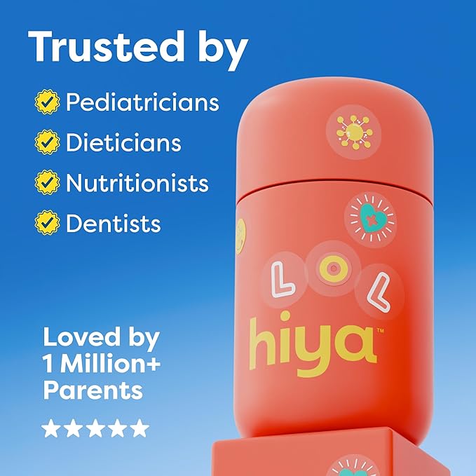 Hiya Iron+ Supplements for Kids - High Absorption Kids Iron Supplement - Delicious Strawberry Flavor & Easy on Children's Stomach - No Added Sugar & Third Party Tested