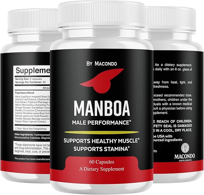 (5 Pack) Manboa Capsules Advanced Formula - Official Manboa Daily Premium Supplement Support Maximum Strength, All Natural for Overall Health - 300 Capsules for 5 Months