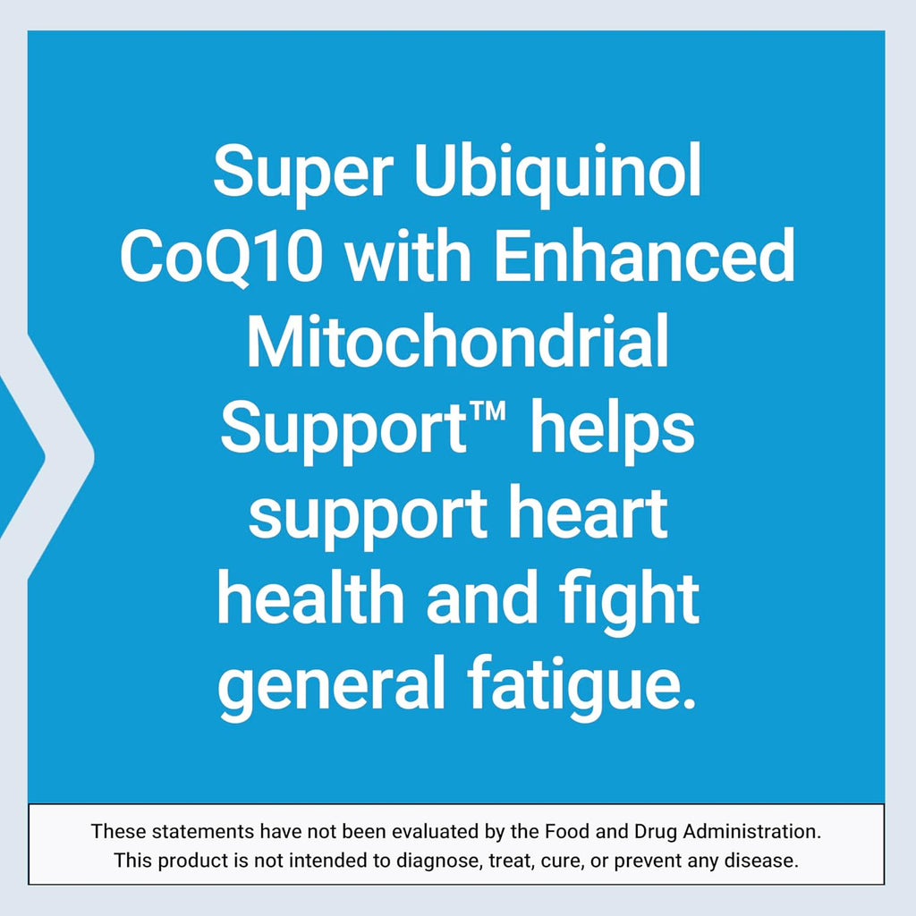 Life Extension Super Ubiquinol CoQ10 with Enhanced Mitochondrial Support™, Heart Health Supplement, Maximum Absorption, 100 mg, Non-GMO, Gluten-Free, 30 softgels
