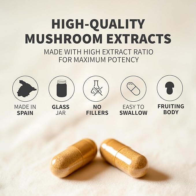 HIFAS DA TERRA Mico-Cord - Cordyceps Mushroom Capsules, Mushroom Supplement, Adaptogen Extract Powder Pills for Women & Men, Nootropic Brain Aid for Calm, Focus, & Memory - 70 Vegan Capsules