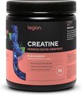 LEGION Micronized Creatine Monohydrate Supplement - Clean Creatine Powder for Muscle Gain & Post Workout Recovery - Micronized Creatine Supplement for Maximum Absorption (60 Servings, Blue Raspberry)