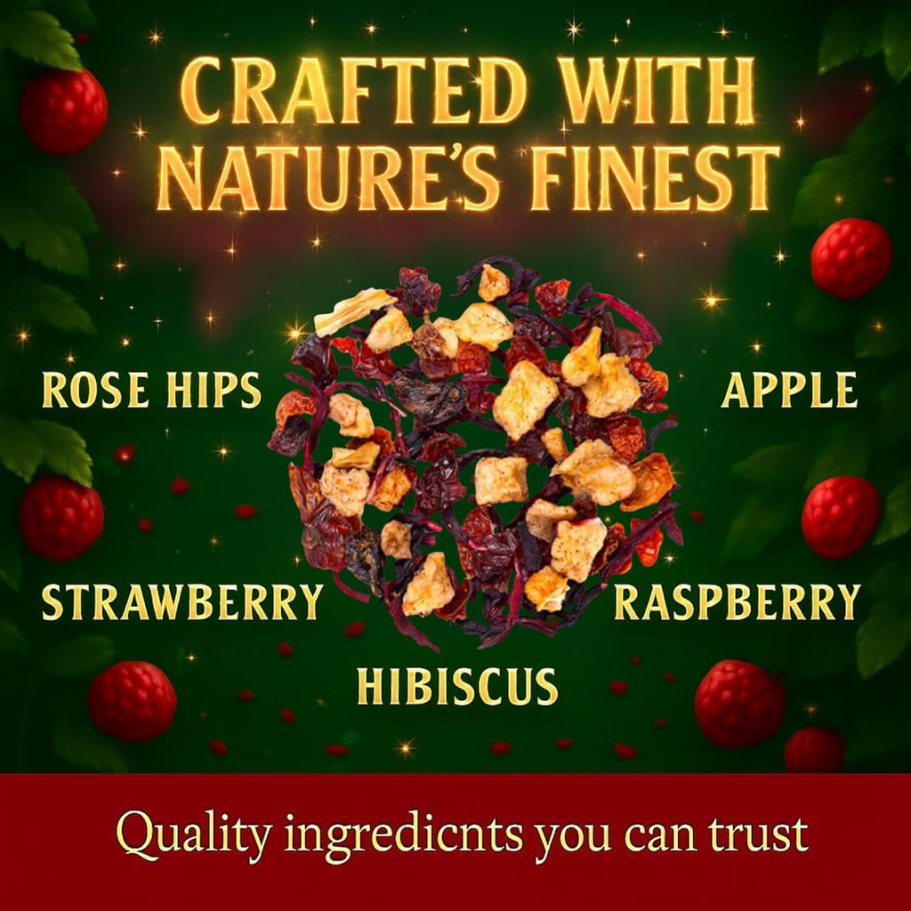 Bellasia Tea Fairy Berry for Kids Using Real Strawberry Pieces- Caffeine Free Herbal Tea Blend with Real Ingredient & Balanced Flavor- Add Loose Leaf Tea to Your Child’s Routine for Fun & Tasty Drink
