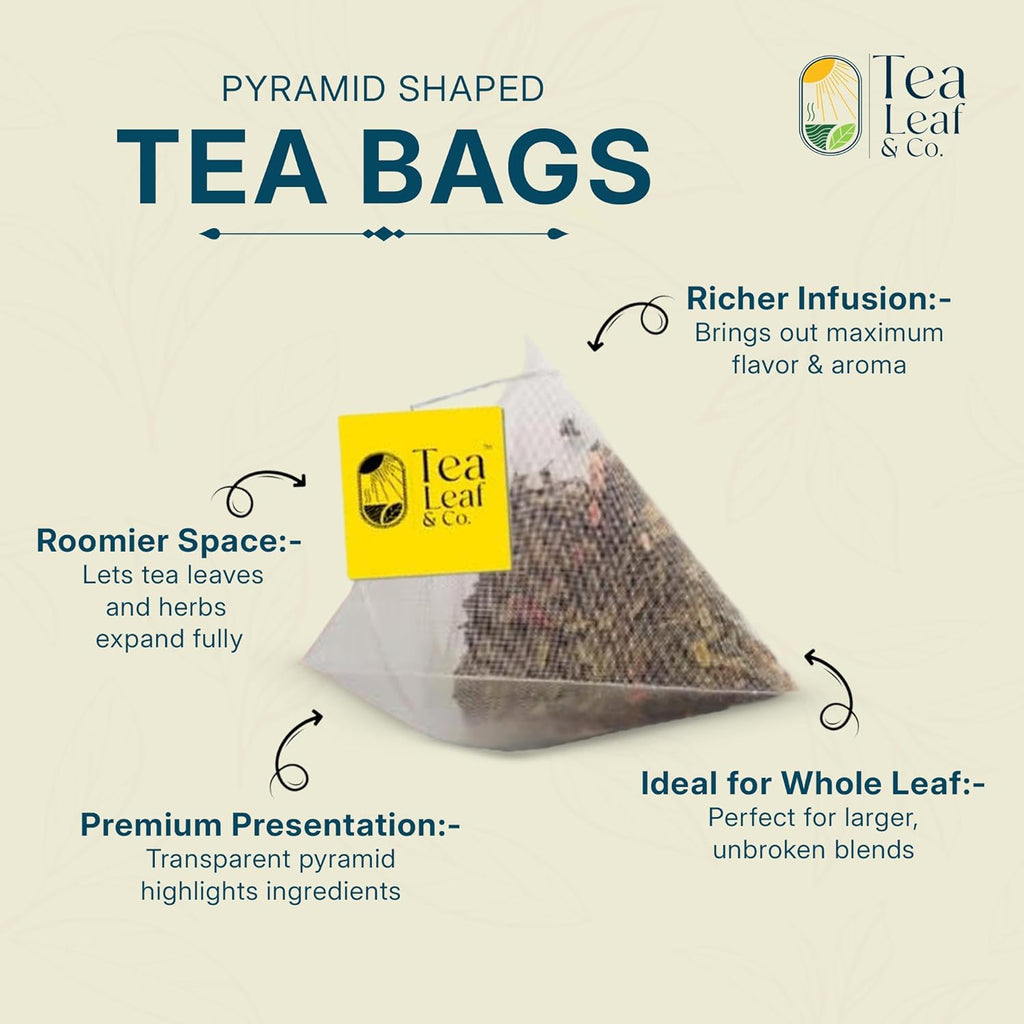 Tealeaf & Co. Pure Chamomile Herbal Tea - Organic Chamomile Tea Bags Blended with Fresh Herbs - Contains Low Caffeine - Gluten Free - 100 Teabags (7.055oz/200gm)