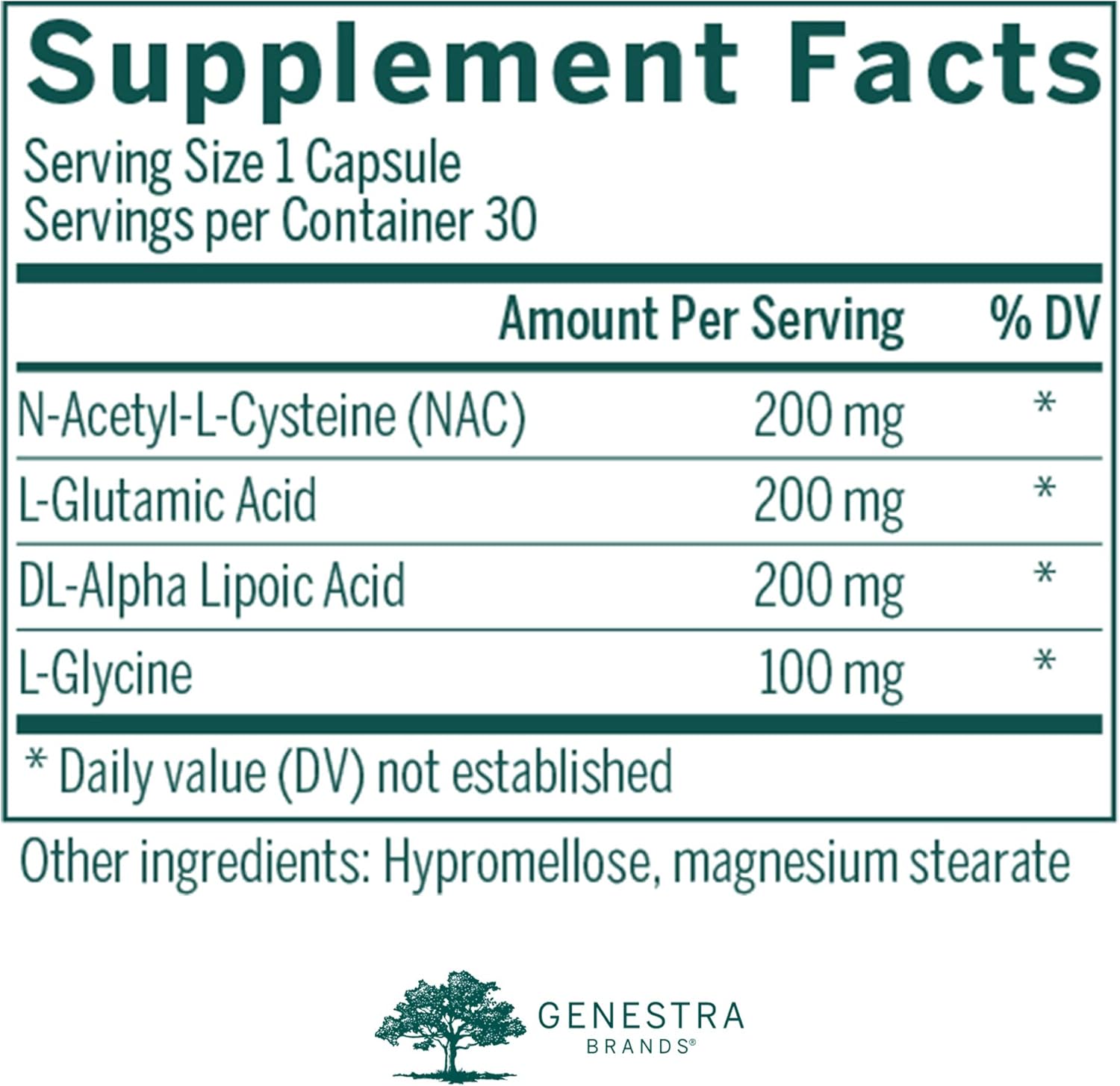 Genestra Brands Glutathione Precursors | Antioxidant Support Supplement | 30 Capsules
