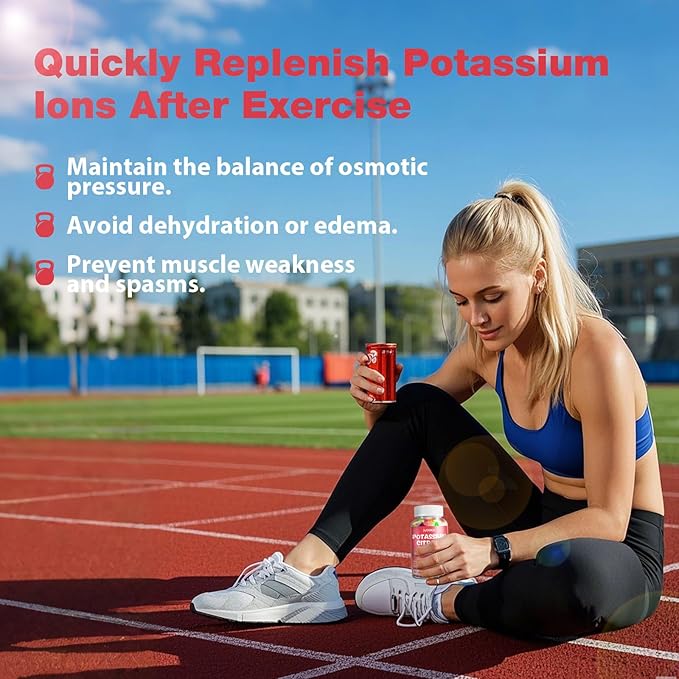 2 Pack Potassium Citrate Gummies 120 Count, 1200mg Potassium Supplement, Potassium Gummies for Women & Men, Chewable Potassium Magnesium Zinc Supplement, Support Leg Cramps & Muscle Health