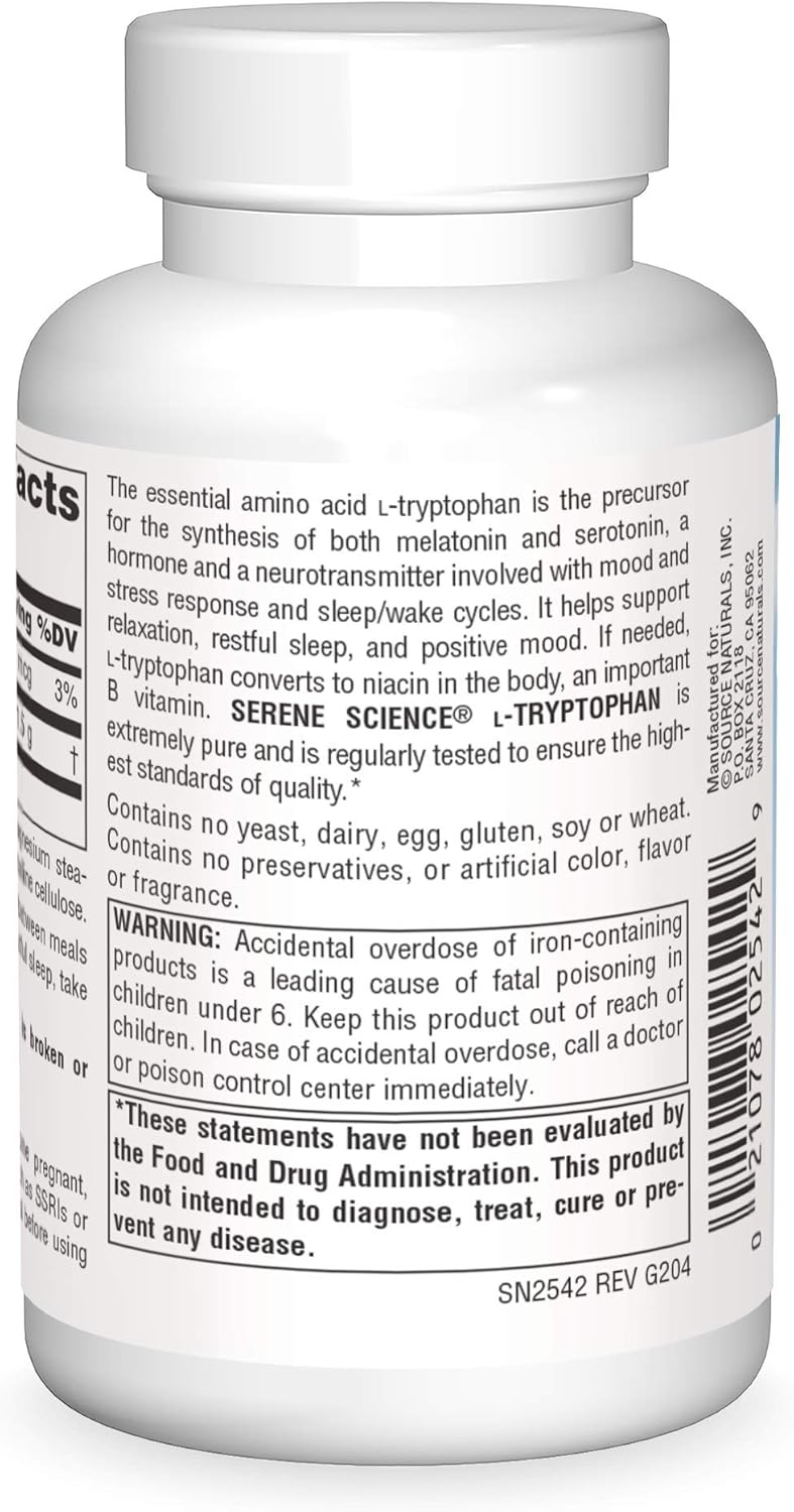 Source Naturals Serene Science L-Tryptophan 500 mg - 60 Capsules