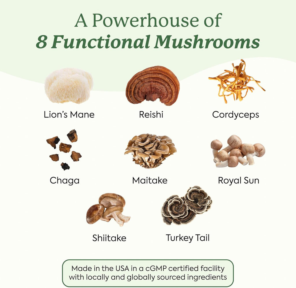 Plant People WonderDay Mushroom Gummies - Lion’s Mane, Cordyceps, Chaga Mushroom Supplement to Support Immune System De-Stress Boost Mood & Energy in Adults Natural, Vegan, Non-GMO (60 Count)