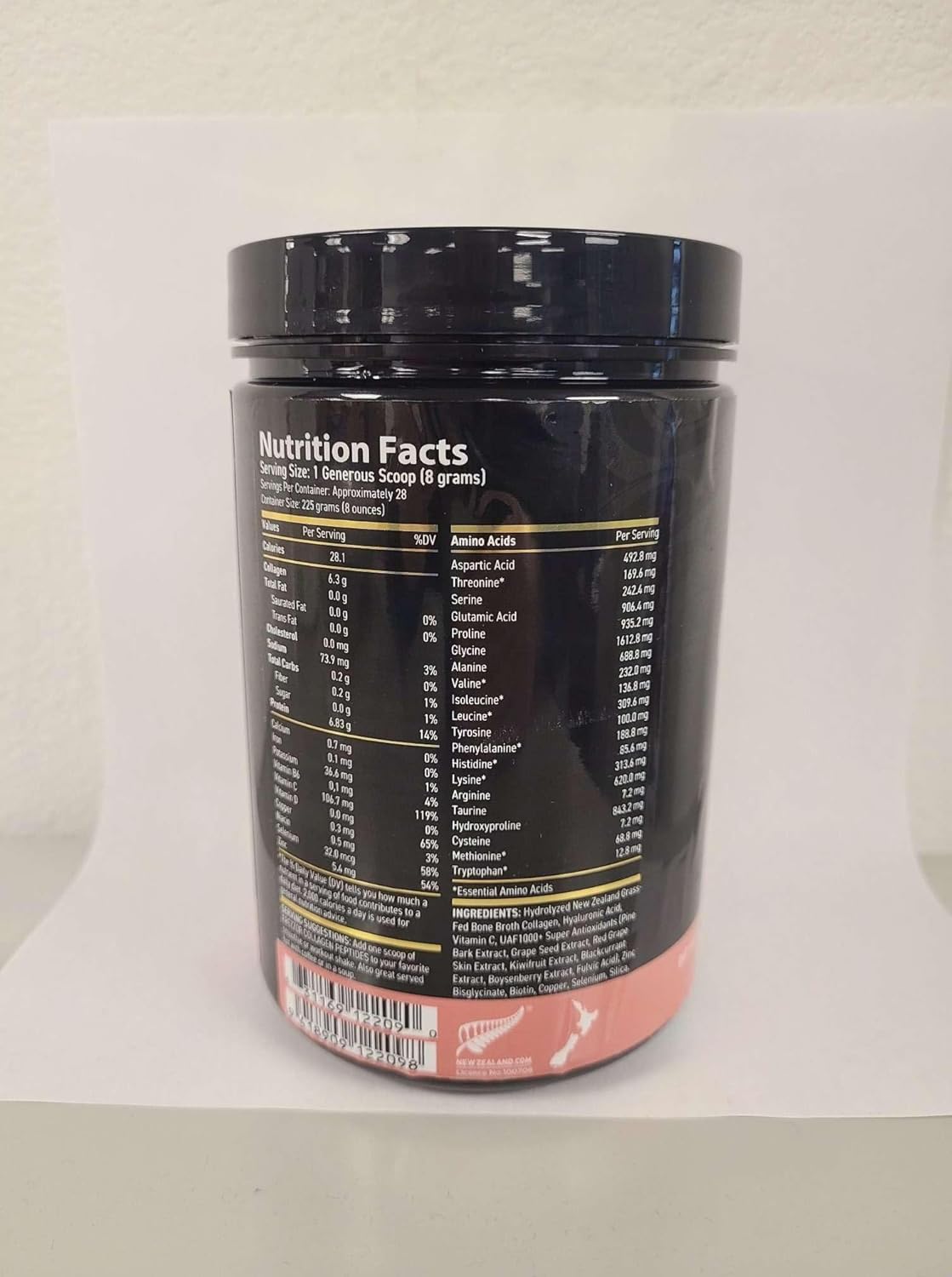 FREZZOR Collagen Peptides Powder, Fine Lines & Wrinkles, Hair & Nails, Supports Youthful Flexibility & Mobility, 100% New Zealand Hydrolyzed Beef Bone Collagen, Unflavored 450g 2 Jars