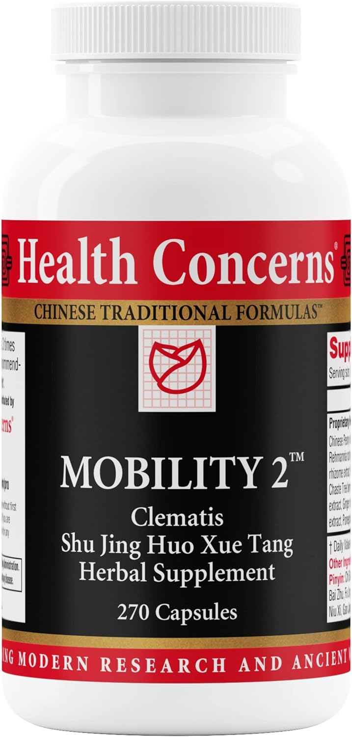 Health Concerns Mobility 2 – Joint Health Support Supplement for Men & Women – Chinese Herbal Circulation Support – Natural Joint & Muscle Aid – Herbal Extracts – 270 Capsules