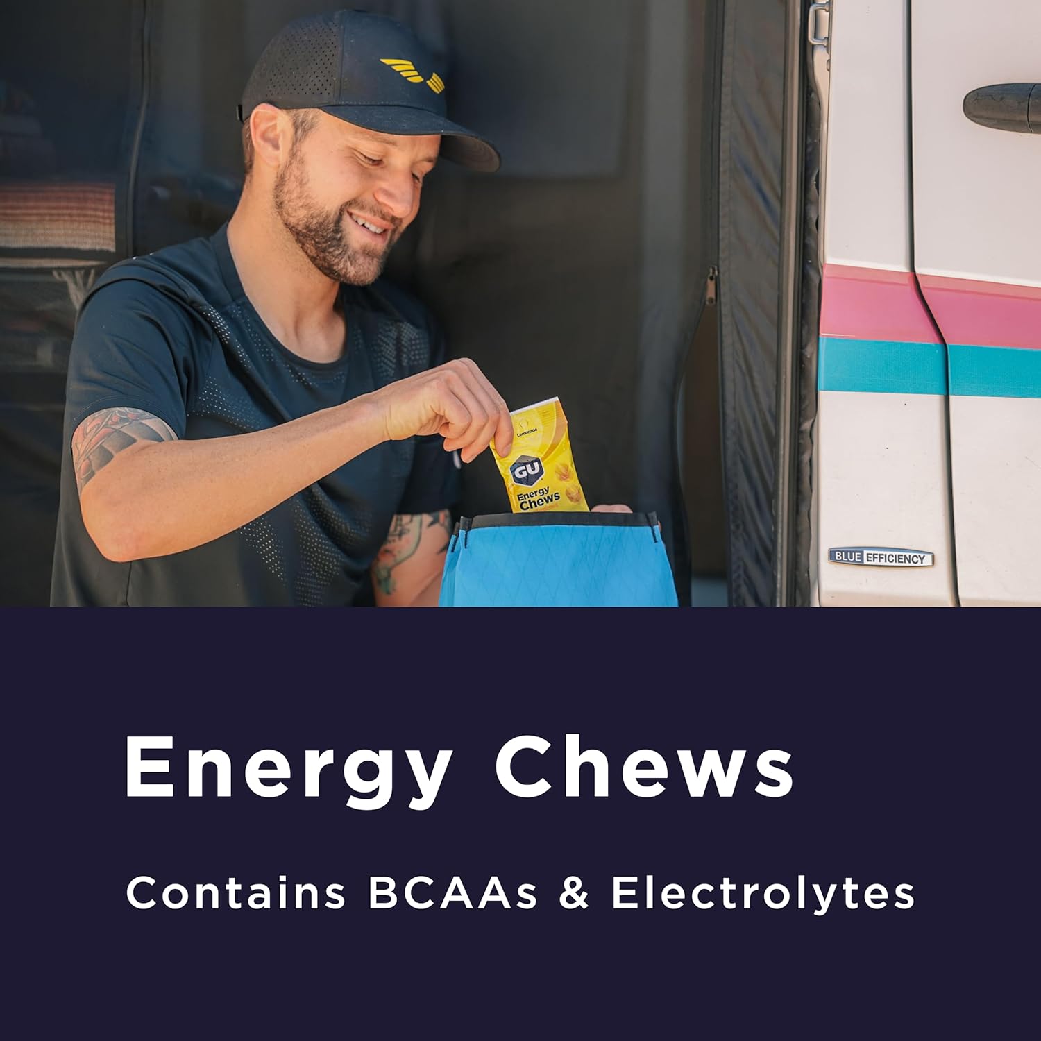 GU Energy Chews, Strawberry Energy Gummies with Electrolytes, Vegan, Gluten-Free, Kosher, 20 mg of Caffeine, and Dairy-Free On-the-Go Energy for Any Workout, 12 Bags (24 Servings Total)