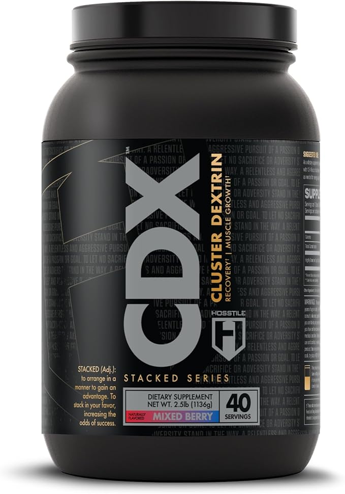 HOSSTILE CDX Cluster Dextrin Powder - Highly Branched Cyclic Dextrin HBCD Carb Powder, Carb Supplement for Intra Workout Carbs & Post Workout, Mixed Berry, 40 Servings
