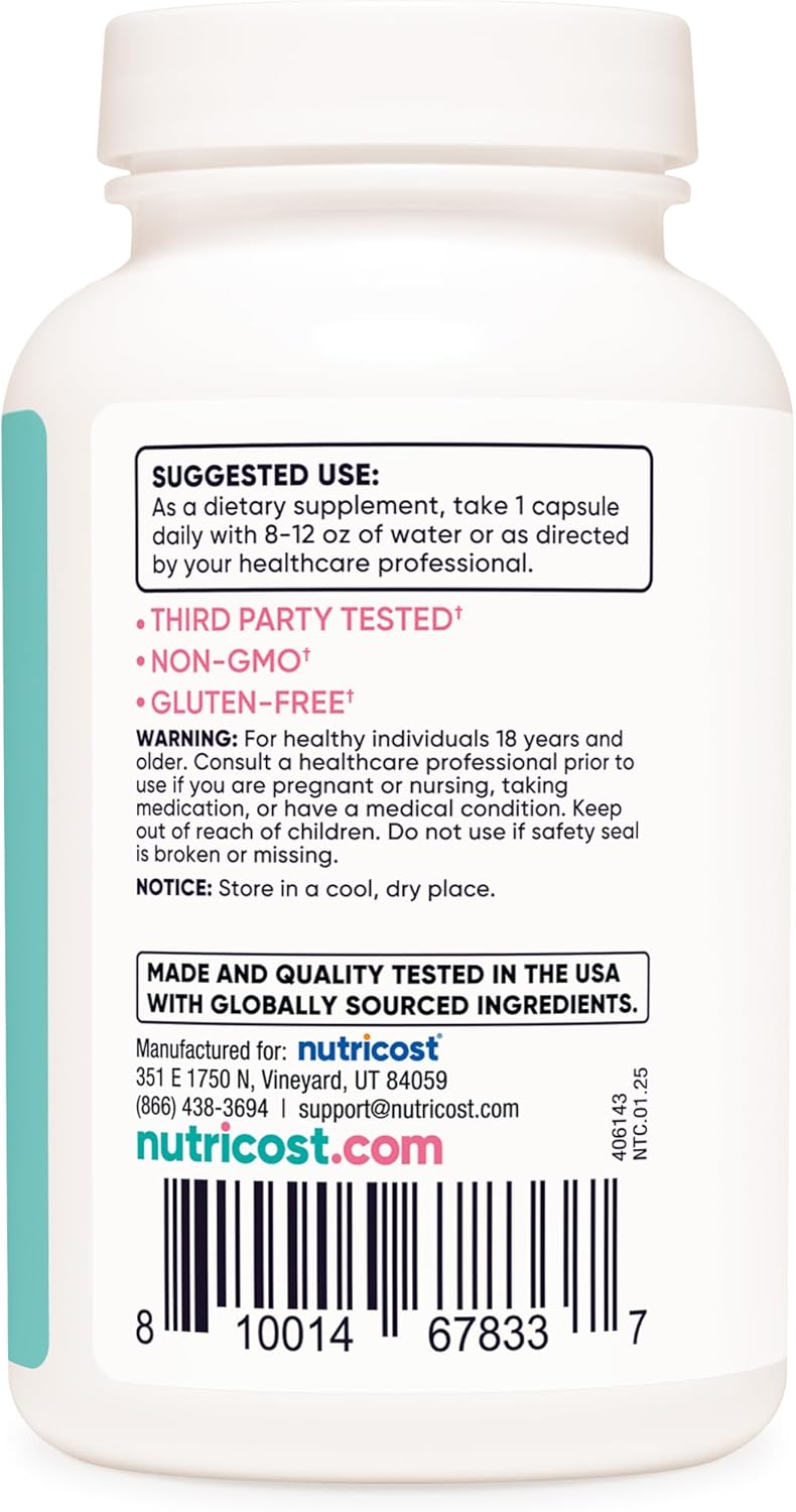 Nutricost Diindolylmethane DIM Supplement for Women 400mg, 120 Capsules, with Dong Quai, Calcium & Black Cohosh - Vegan, Non-GMO and Gluten Free