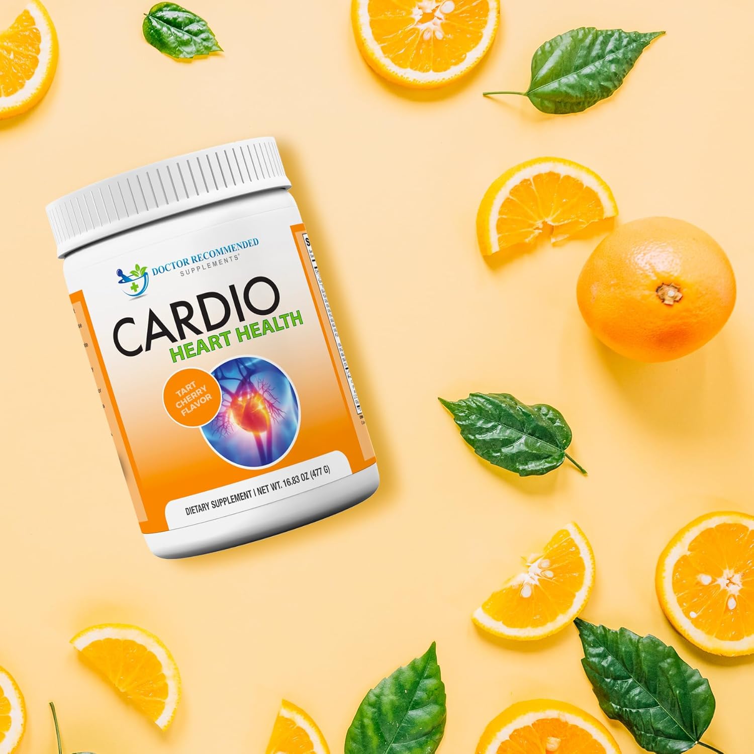 DOCTOR RECOMMENDED SUPPLEMENTS Cardio Heart Health Powder – L-Arginine Supplement 5000mg & L-Citrulline 1000mg, Tart Cherry Flavor (Pack of 2-16.82 oz / 33.64 oz)
