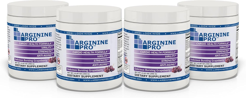 L-ARGININE PRO | 5,500mg L-Arginine Plus L-Citrulline 1,100mg Grape Powder Drink Mix Supplement for Increased Nitric Oxide Production