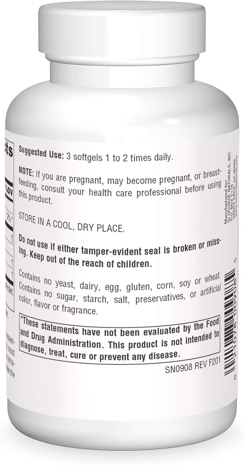 Source Naturals Evening Primrose Oil - Hexane-Free - 500mg - GLA Yield: 50 mg - Cold-Pressed - 180 Softgels