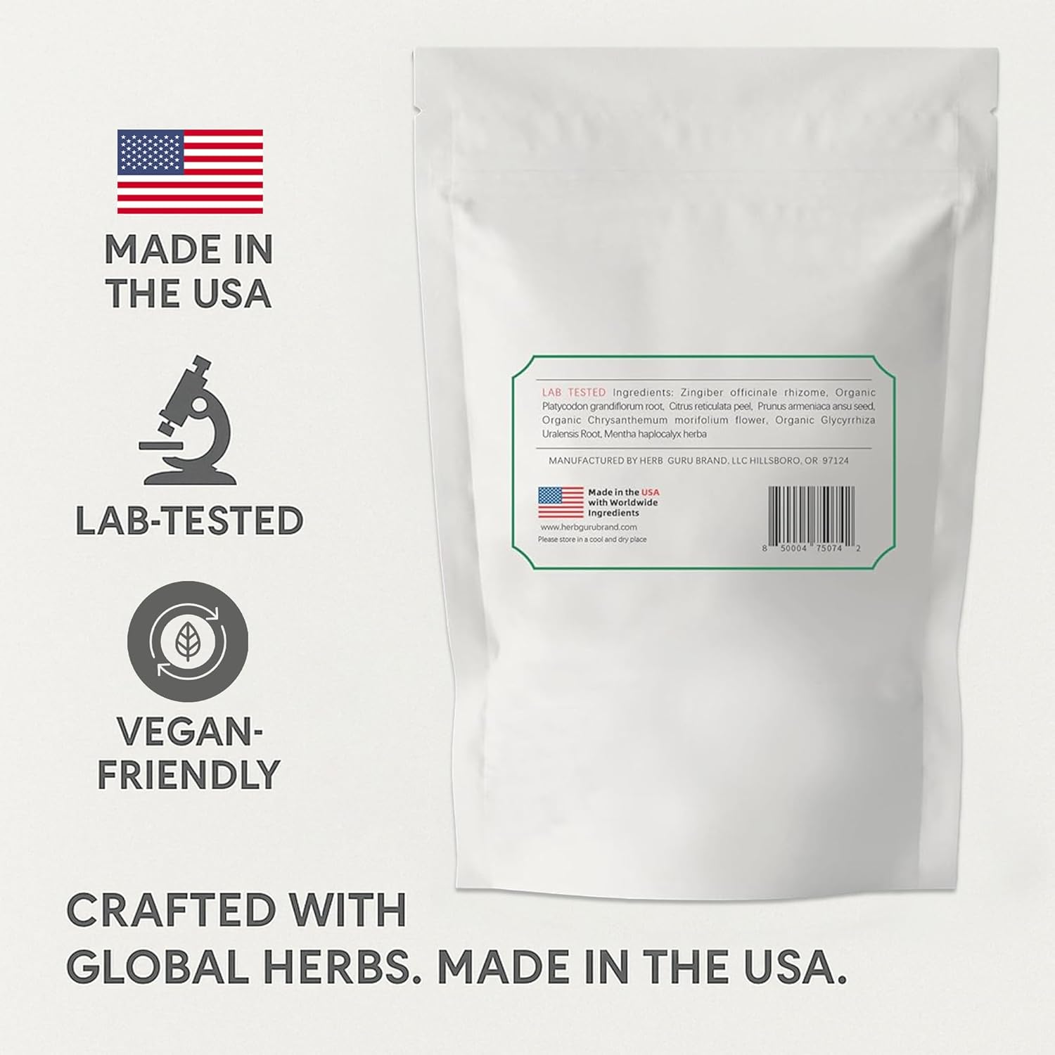 Herb Guru Immuniherb Herbal Tea Bags – Herbal Teas Blend For Respiratory Comfort With Ginger, Licorice Root, Mint, & Chrysanthemum, 0.88 Ounces