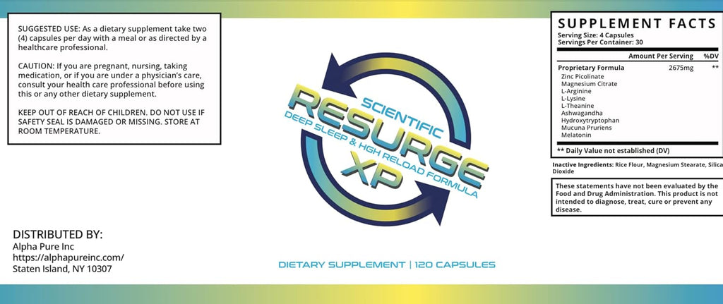 Scientific Resurge Advanced Deep Sleep #1 Sleeping Melatonin Aid Formula 120 Capsules