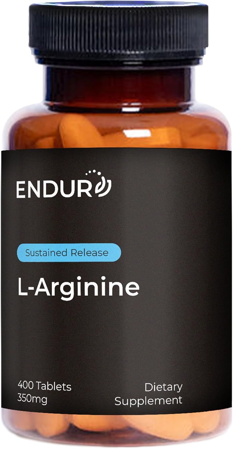 Endur L-Arginine, Healthy Blood Flow & Heart Function Supplement, Supports Exercise Performance & Immune Health, Gluten Free, 350mg (400 Tablets)