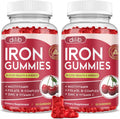 Iron Gummies with Multivitamin, Iron Supplement for Women & Men, Kids Multivitamin with Iron, Zinc, Vitamin B Complex & C, B12, Folate - Blood Builder, Energy Support, Cherry Flavor, Vegan 120 Gummies
