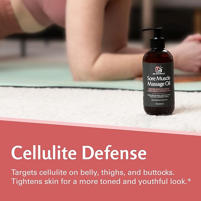 M3 Arnica Sore Muscle Massage Oil with Collagen, Stem Cells, and Menthol, Anti-Cellulite Therapy for Full Body, Fast-Absorbing Multipurpose Treatment