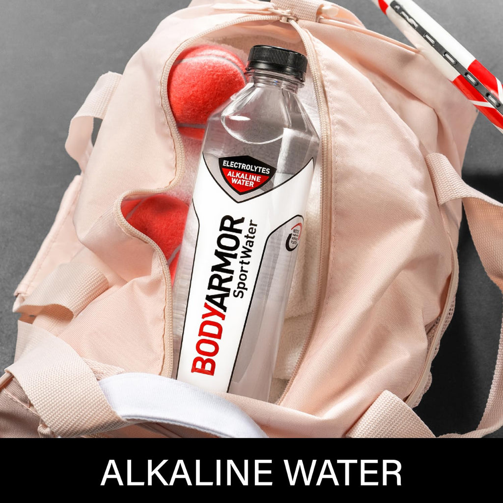 BODYARMOR SportWater Alkaline Water, Superior Hydration, High Alkaline Water pH 9+, Electrolytes, Perfect for your Active Lifestyle, 1 Liter (Pack of 12)