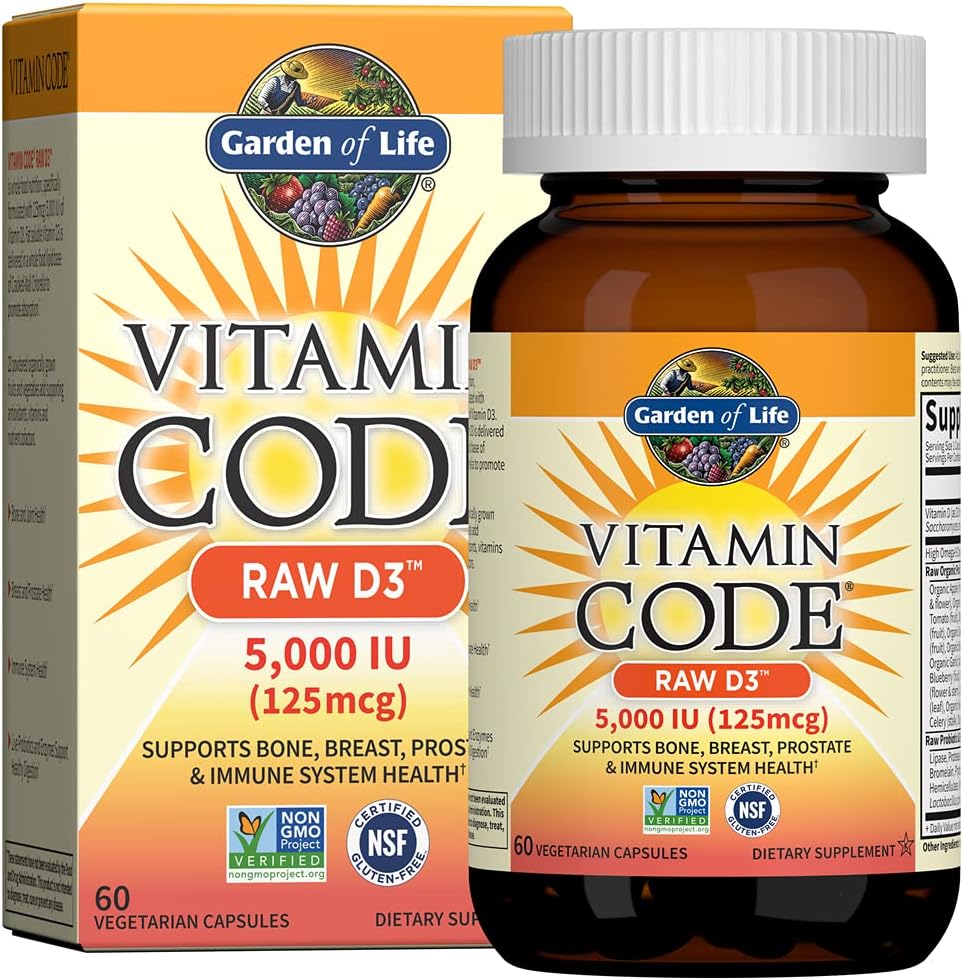 Garden of Life Vitamin Code Raw One Once Daily Multivitamin Capsules & Vitamin D