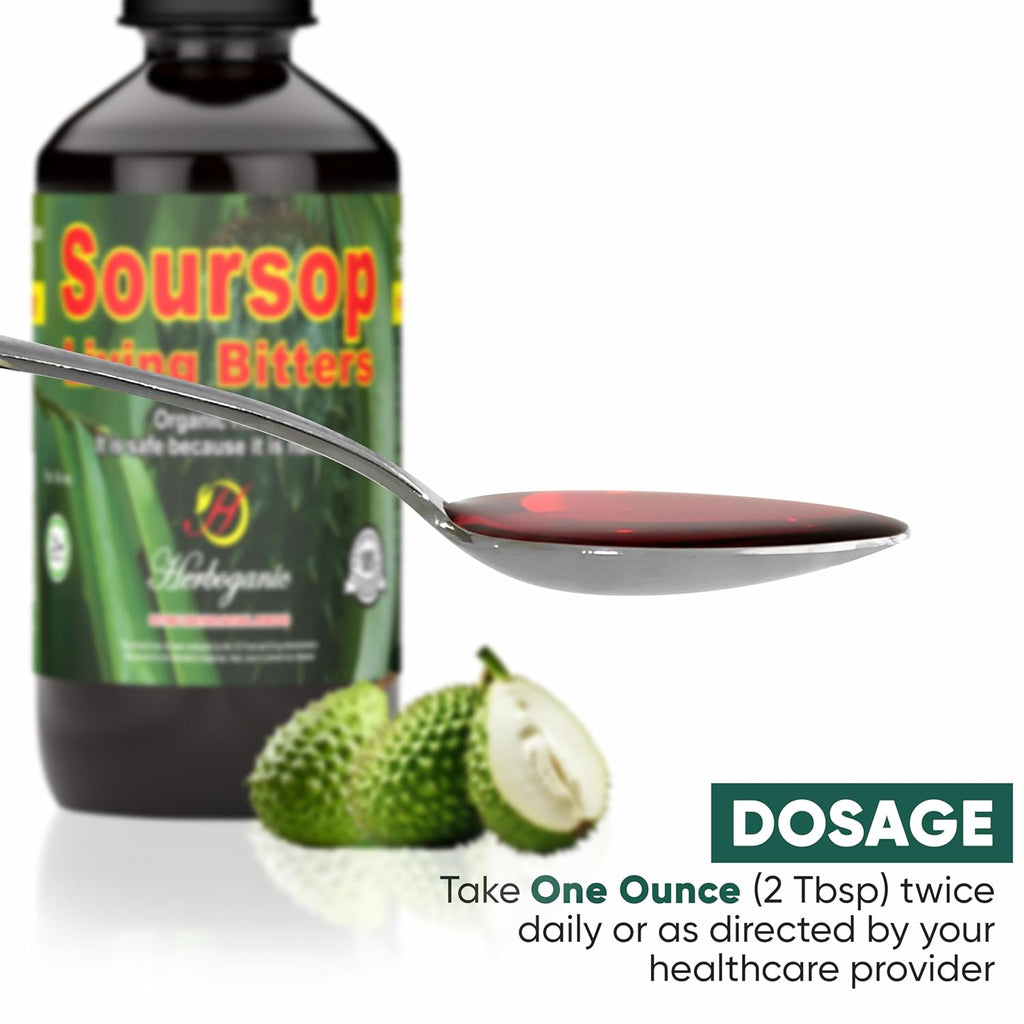 Herboganic Sousop Living Bitters for overall Health and wellness | Pack of 5 | 16 Oz