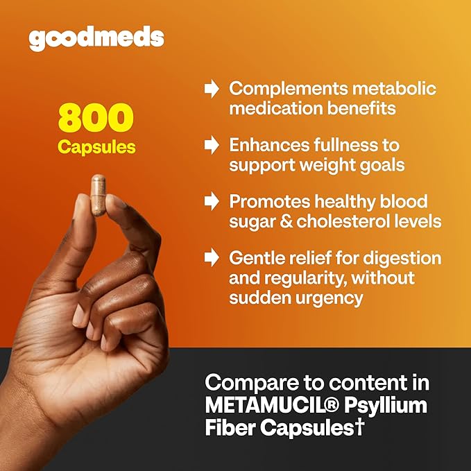 Psyllium Husk Fiber 520mg Capsules Supplement Soluble Dietary Colon Support for Women and Men, Restore Digestive Regularity and Balance (800 Count)