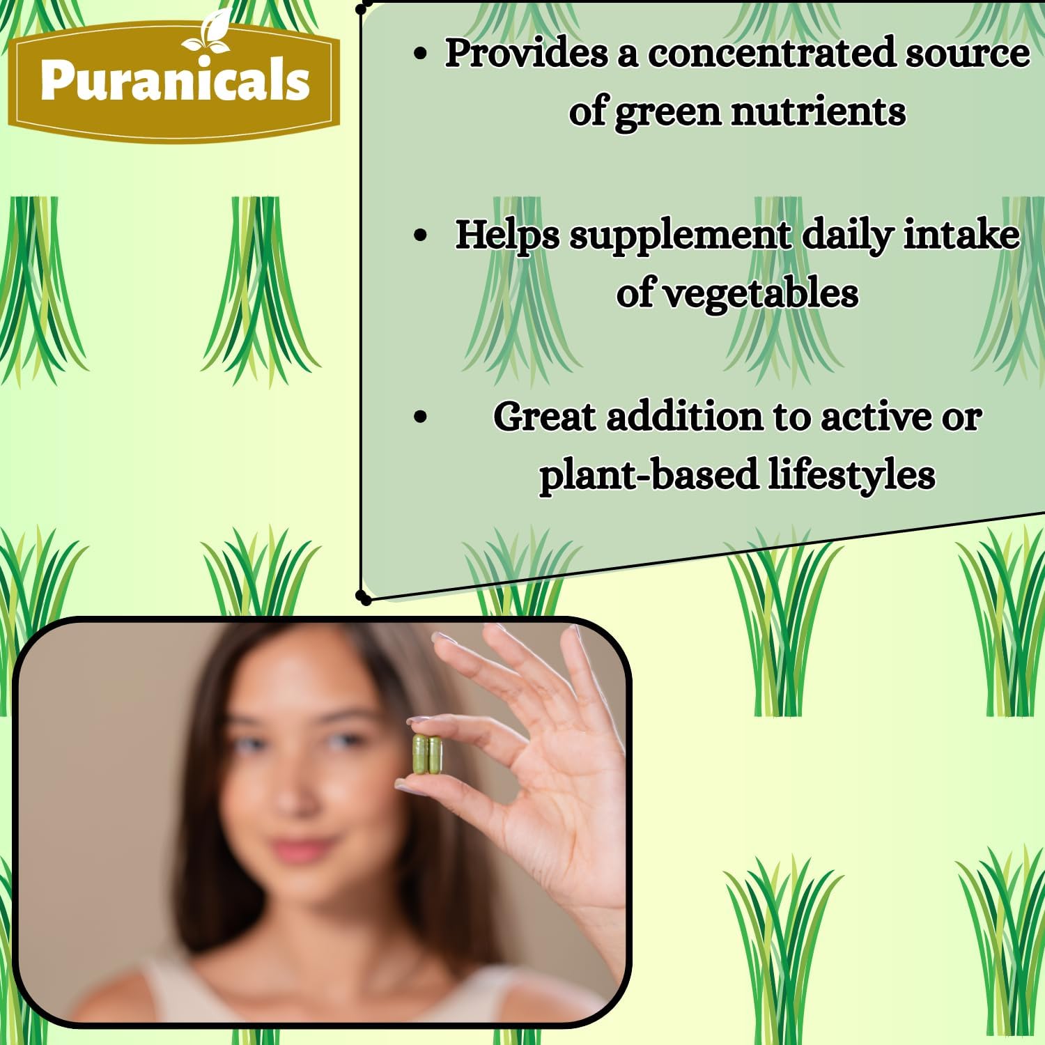 Wheatgrass Premium 320 Capsules Non-GMO and Gluten Free | Herbal Supplement | 600 mg Per Serving | Made with 100% Herb Wheat Grass