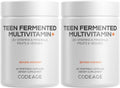 Codeage Teen Multivitamin Supplement – Daily Vitamins and Minerals for Teen Boys and Girls – Organic Whole Food Formula with Omega-3 and Vitamins A to K - 2 Pack