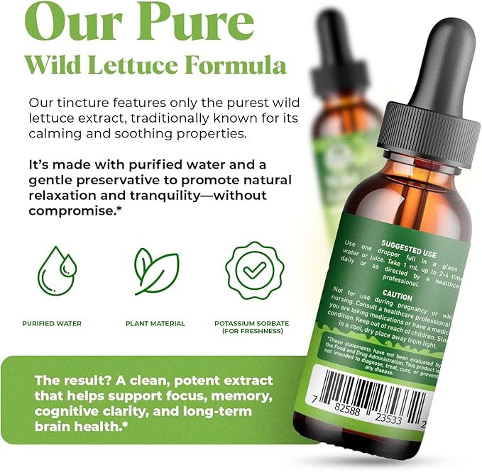 Amazing Botanicals Wild Lettuce 10X Extract Tincture 30,000 mg (1 Fl Oz (Pack of 1))