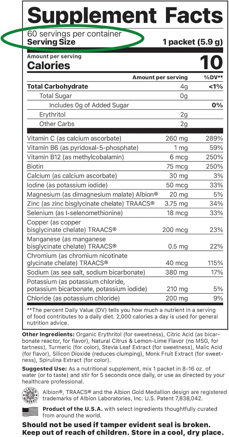 Jigsaw Health Electrolyte Supreme | Broad Spectrum of Electrolytes + Trace Minerals | Lemon-Lime Flavor | 60 Servings (Packets)