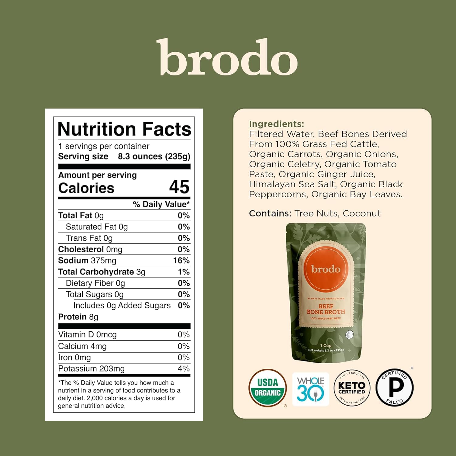 Brodo Classic Variety Pack with Collagen & Protein, Includes Organic Chicken, 100% Grass-Fed Beef, & Hearth Bone Broths for Sipping & Cooking, Nutrient-Dense & Slow-Simmered for Deep Flavor (4 x 25oz)