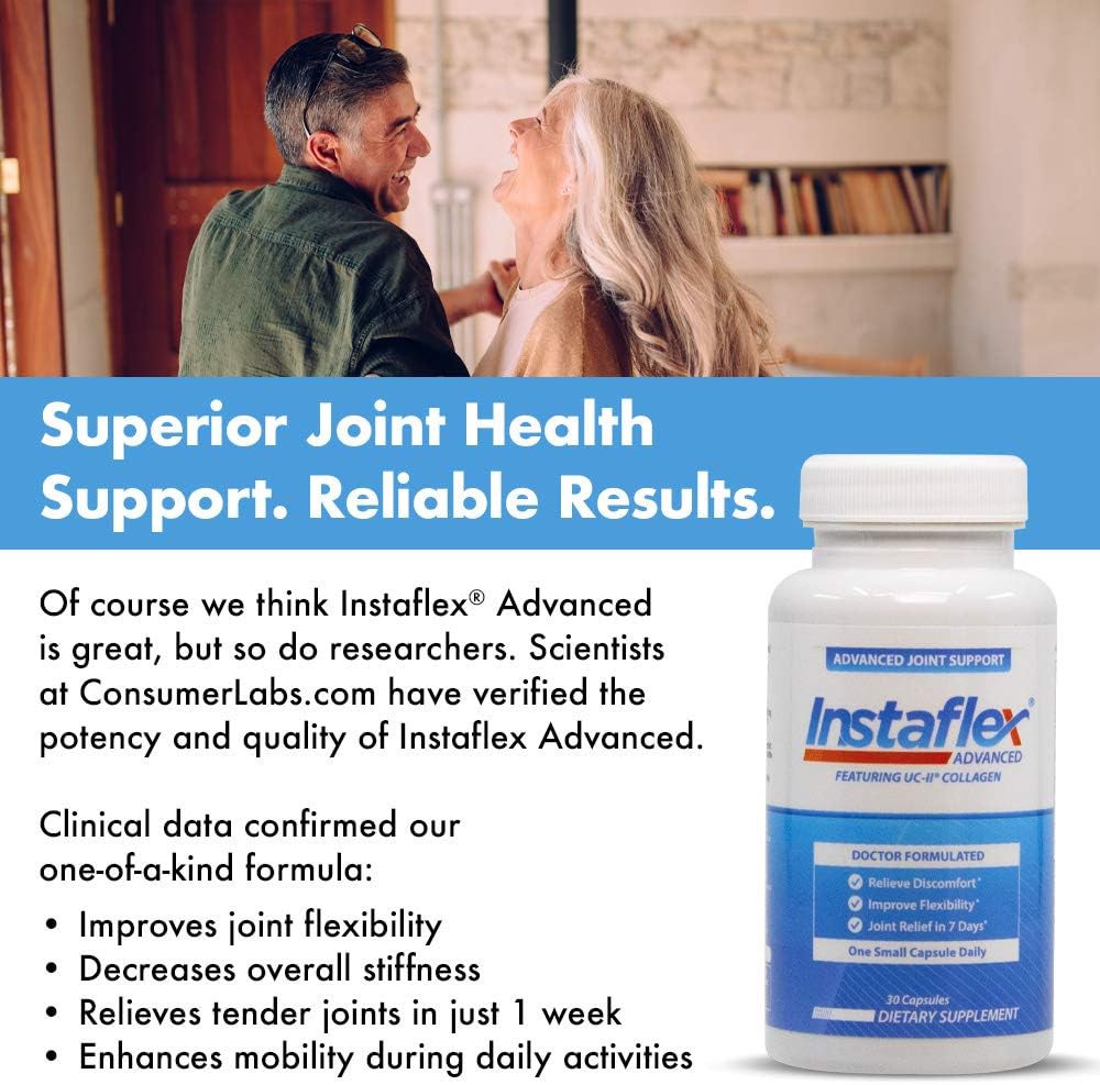 Instaflex Advanced Joint Support - Doctor Formulated Joint Relief Supplement, Featuring Collagen & 5 Other Joint Discomfort Fighting Ingredients - 14 Count