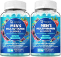 2-Pack Multivitamin for Men, Mens Multivitamins Gummies w/Omega-3, Probiotics, Inositol, Folate, Male Support Blend, Vitamins A, C, D, E, B - Support Heart, Brain, Muscle, Energy, Sugar-Free